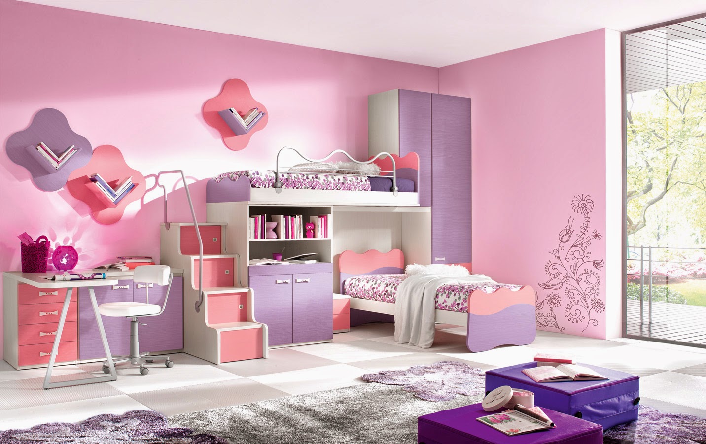 Desain Interior Kamar Anak Perempuan Hello Kitty Sederhana
