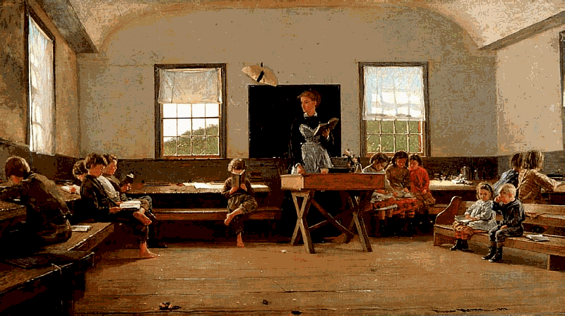 Escuela de pueblo. Winslow Homer. 1871