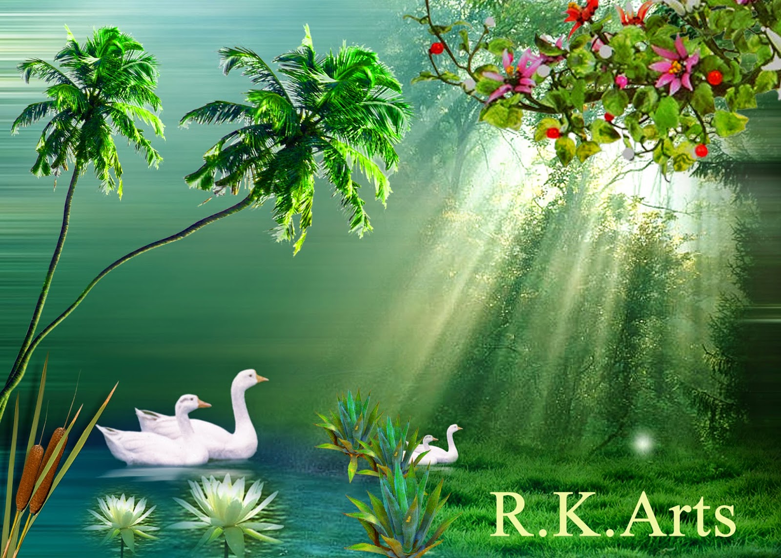 Digital Composing With Green Background RK arts