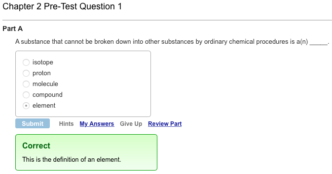 Mastering Biology Answers Chapter 2 Pre Test Question 1 Chapter 2 Pre Test Question 10