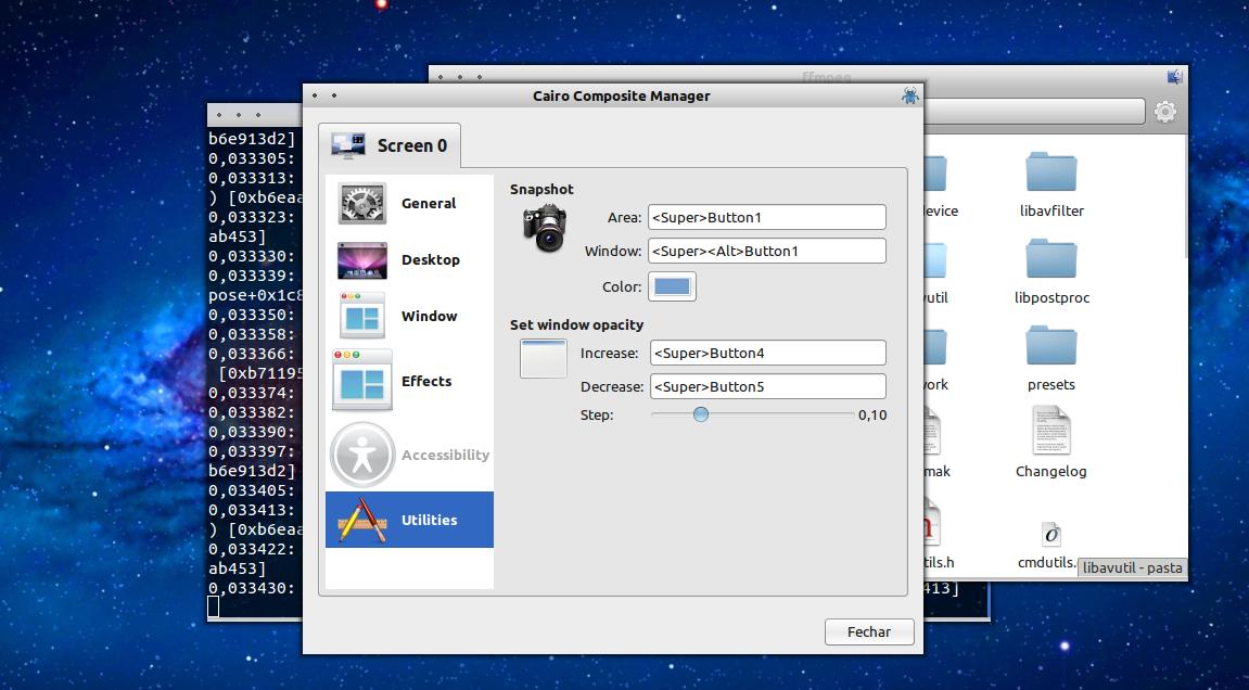 Instalando o Cairo Manager e Dock)