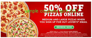 free Pizza Hut coupons for april 2017