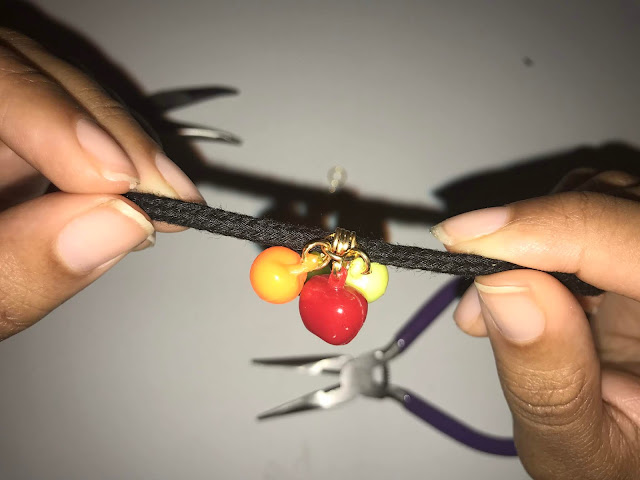 DIY Fruit Charm Bracelet steps