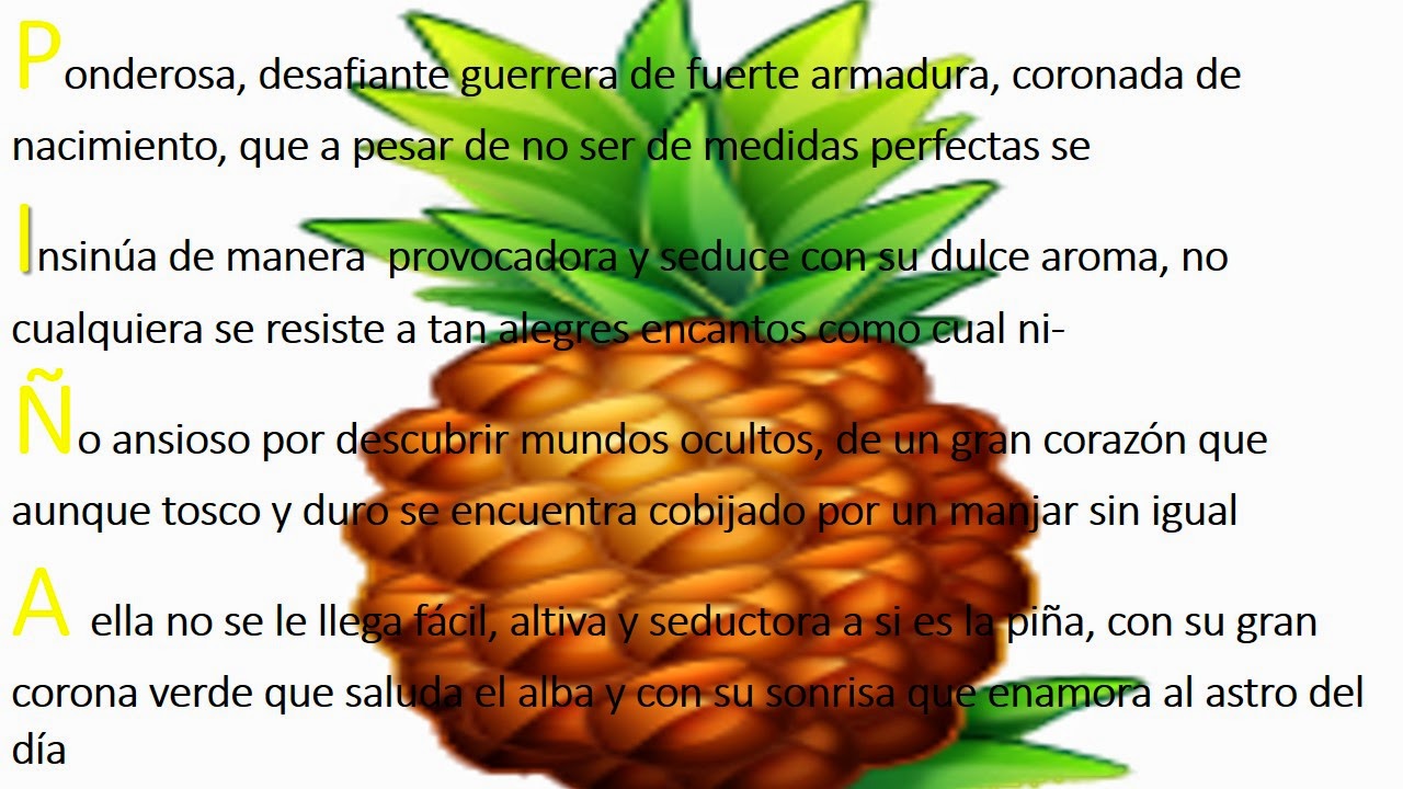 La magica alegria de las palabras: Homenaje a la piña.