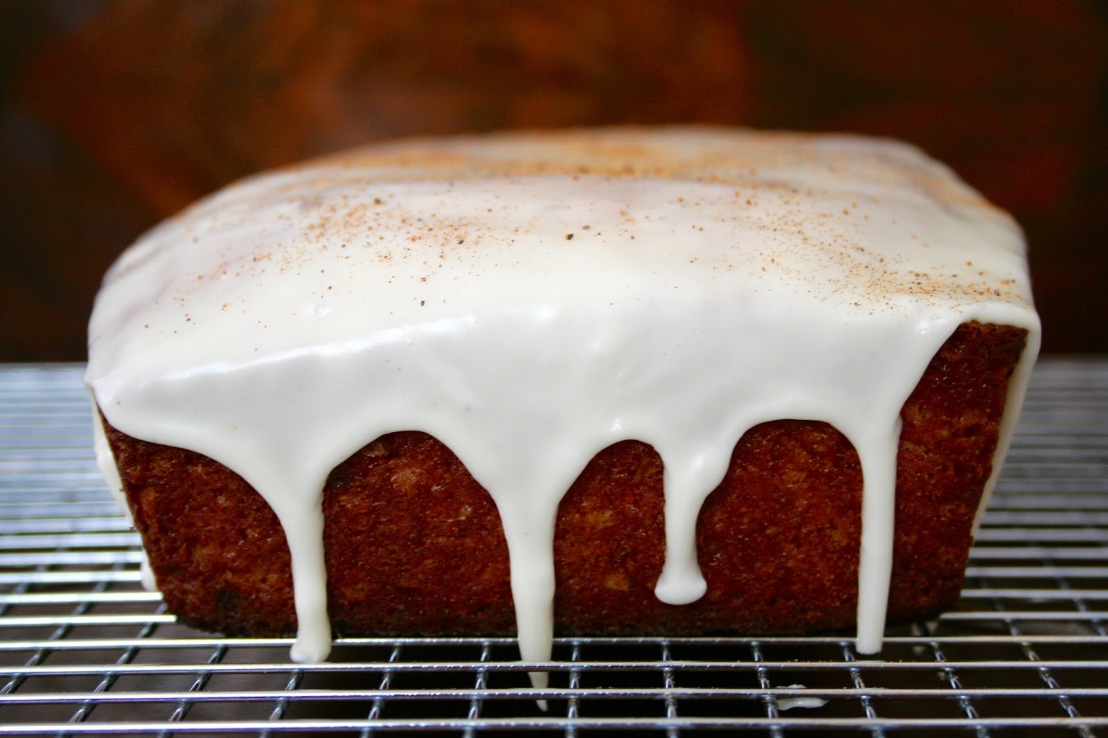 Eggnog Banana Bread with Eggnog Glaze
