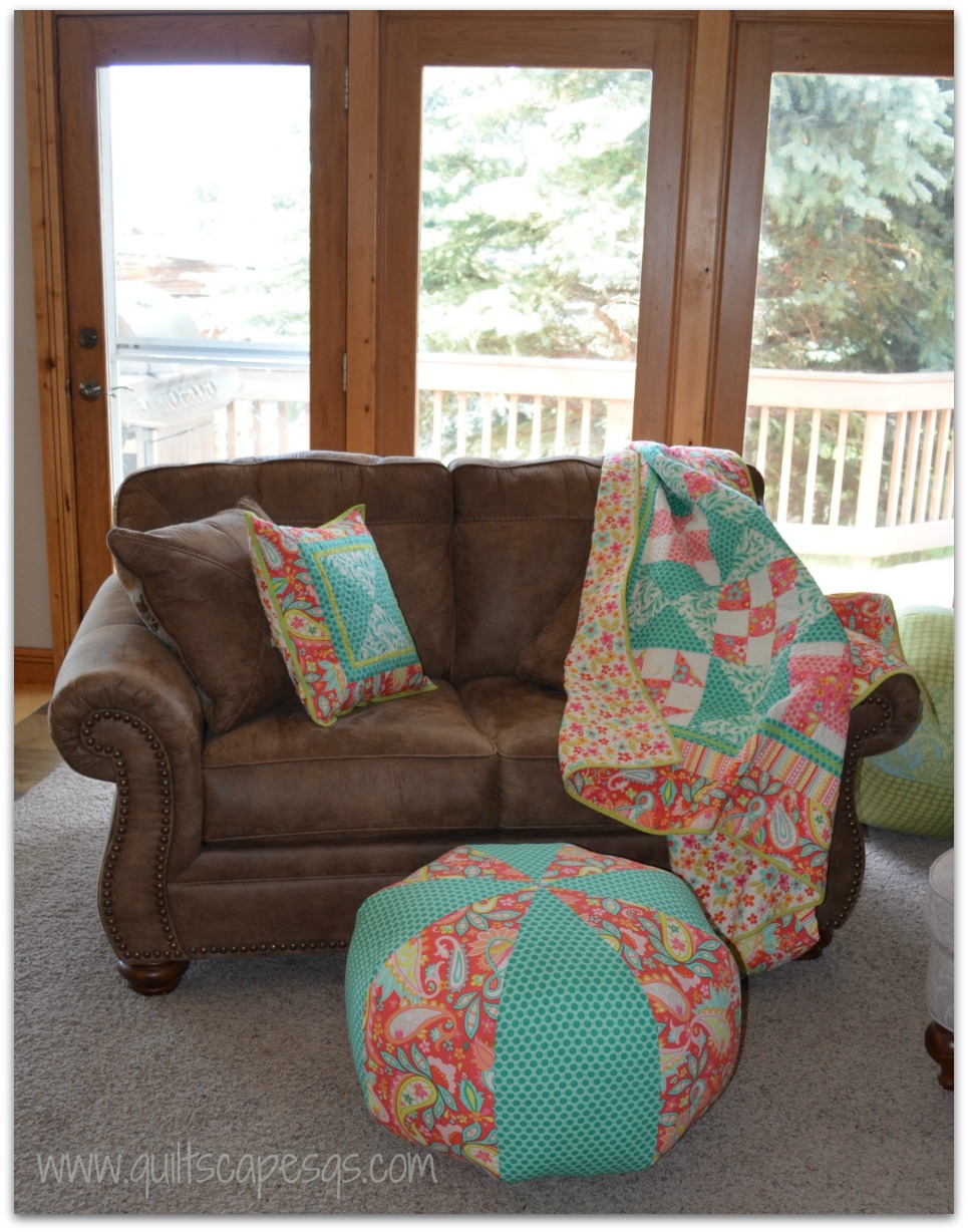 .Quiltscapes. Ottoman Pouf Pillow!