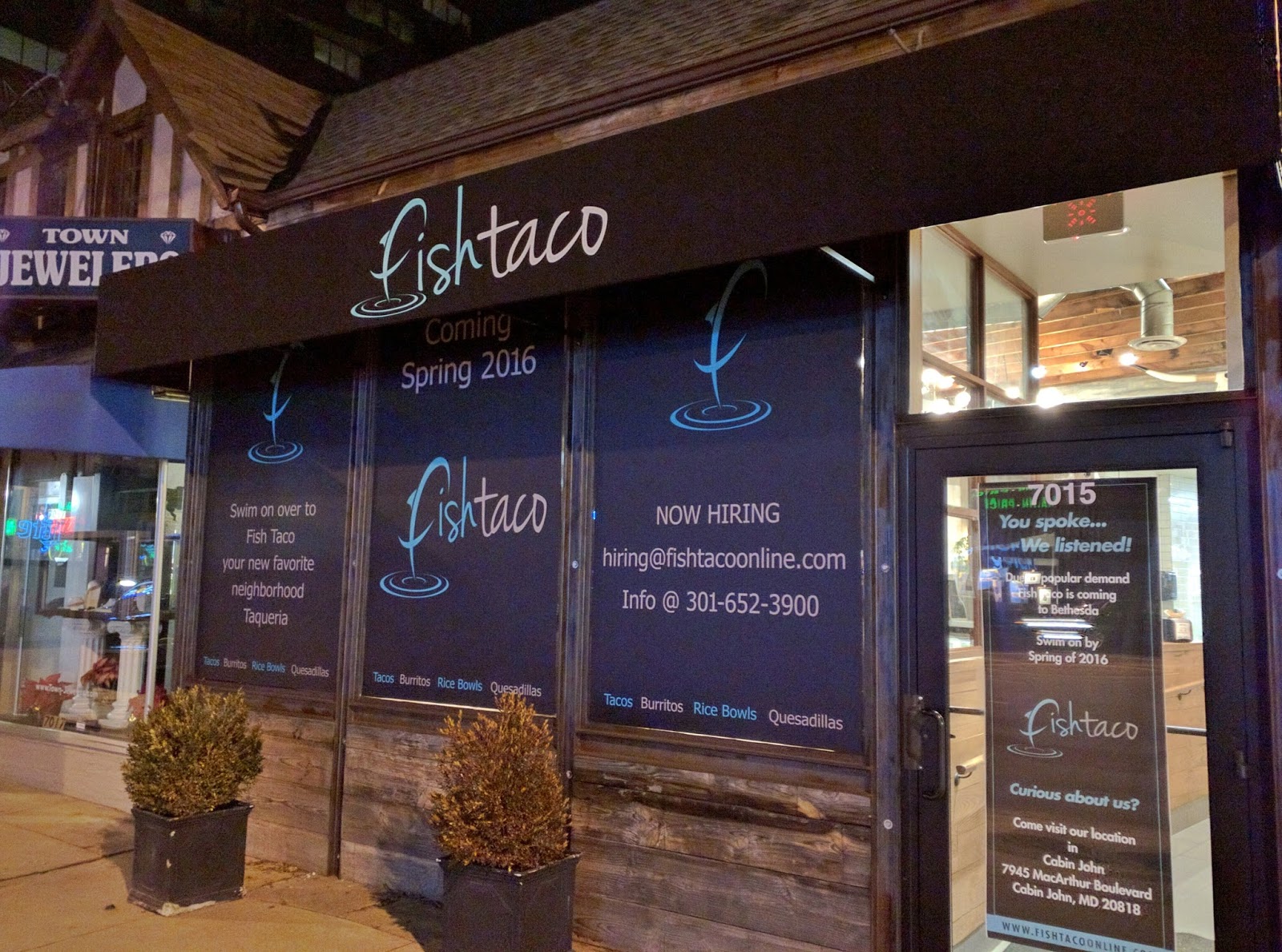 Robert Dyer Bethesda Row Awning Installed At Fish Taco Photos