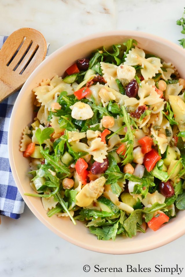 Mediterranean Pasta Salad Serena Bakes Simply From Scratch