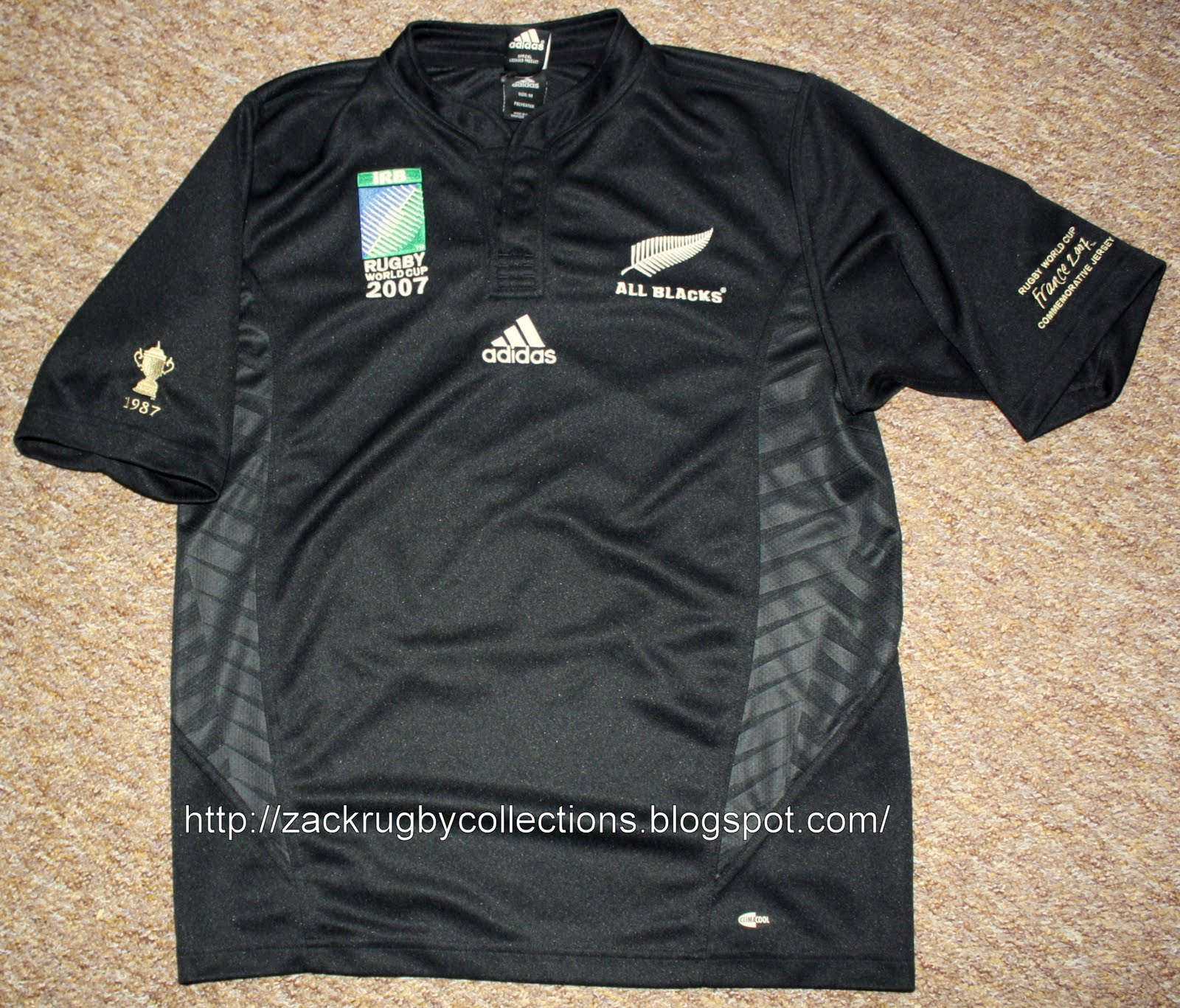 ZackRugby Collections® Special Edition New Zealand All Blacks Commemorative Rugby SS World Cup
