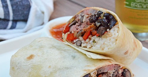 Steak, Black Bean and Rice Burritos