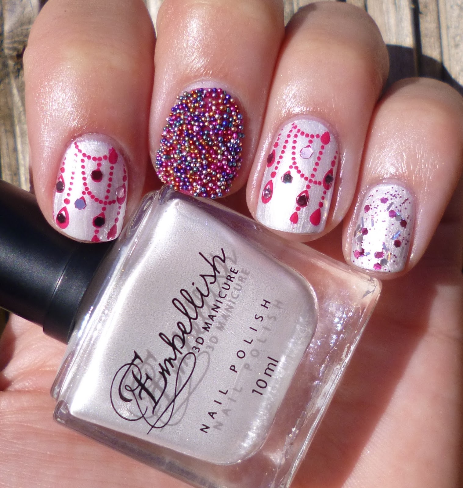 Lou is Perfectly Polished Caviar and Chandelier nails