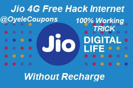 Jio Free Internet Recharge hack trick