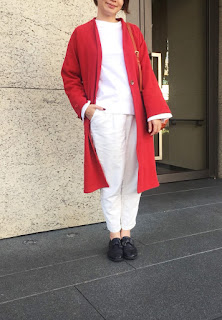 午後的費南雪有機棉長版外套看看老幫手怎麼搭