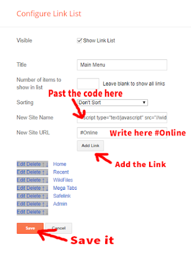 Online user counter save