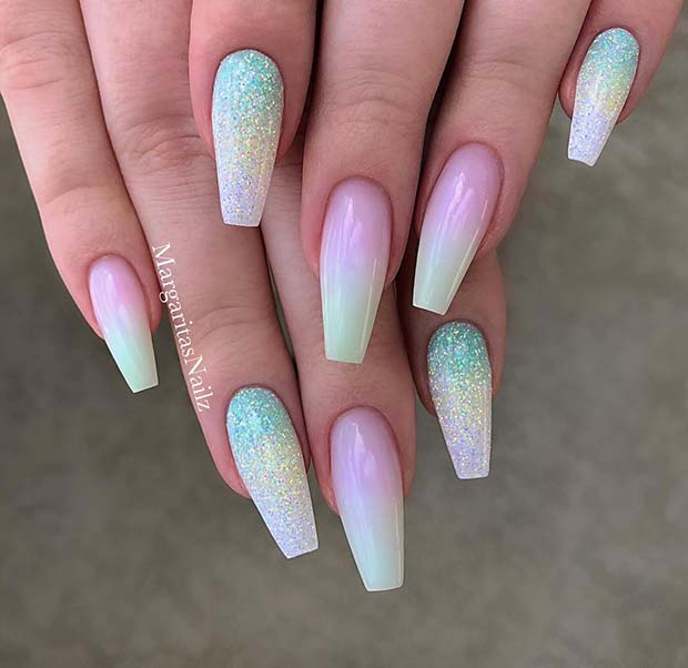 24 Gorgeous Ombre Acrylic Coffin Nails To Wear Vibrant Nail Colors Styleuki