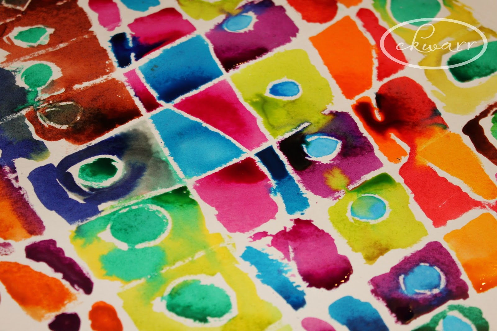 Crafty Endeavors Watercolor Over White Crayon