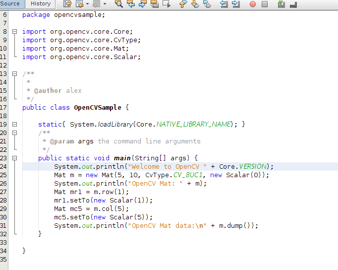 Hello World: OpenCV Java Sample with Netbeans
