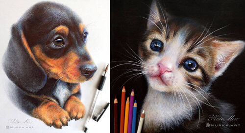 00-Kate-Mur-Animal-Art-with-Pencil-Ballpoint-Pen-and-Paint-www-designstack-co