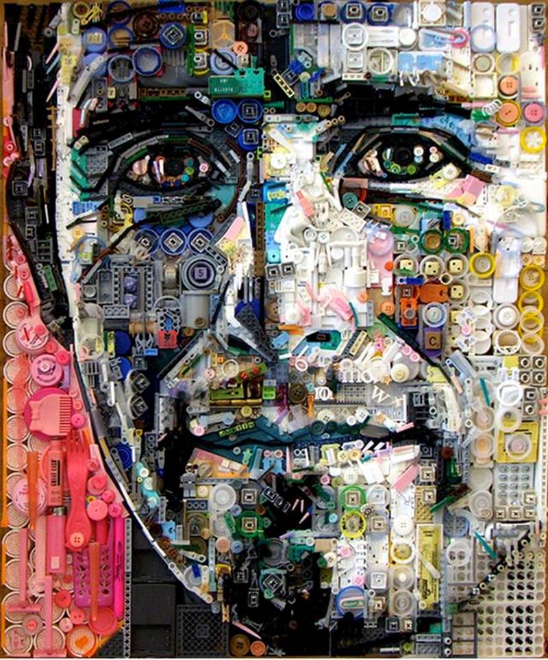 Amazing Portraits Made out of Junk by Zac Freeman.