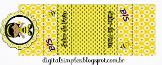 Bee Girl Free Printable Gum or Nuggets Wrappers.