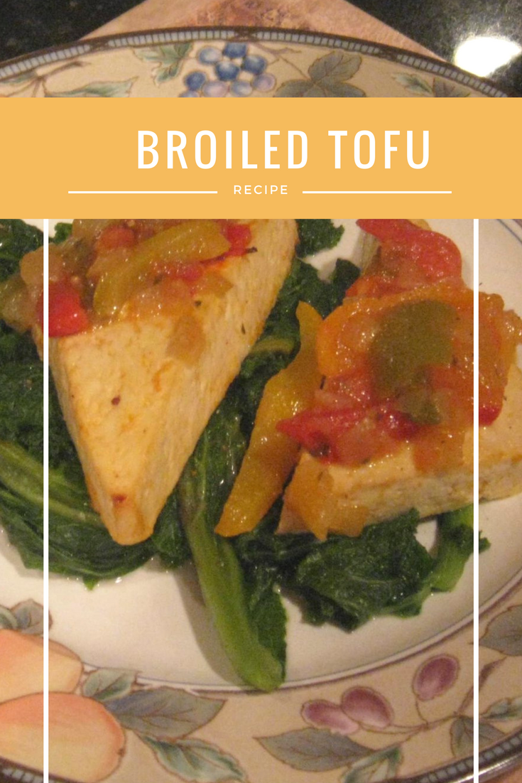 WHAT'S COOKING? BROILED TOFU AND STEAMED MUSTARD GREENS WITH MANGO SAUCE