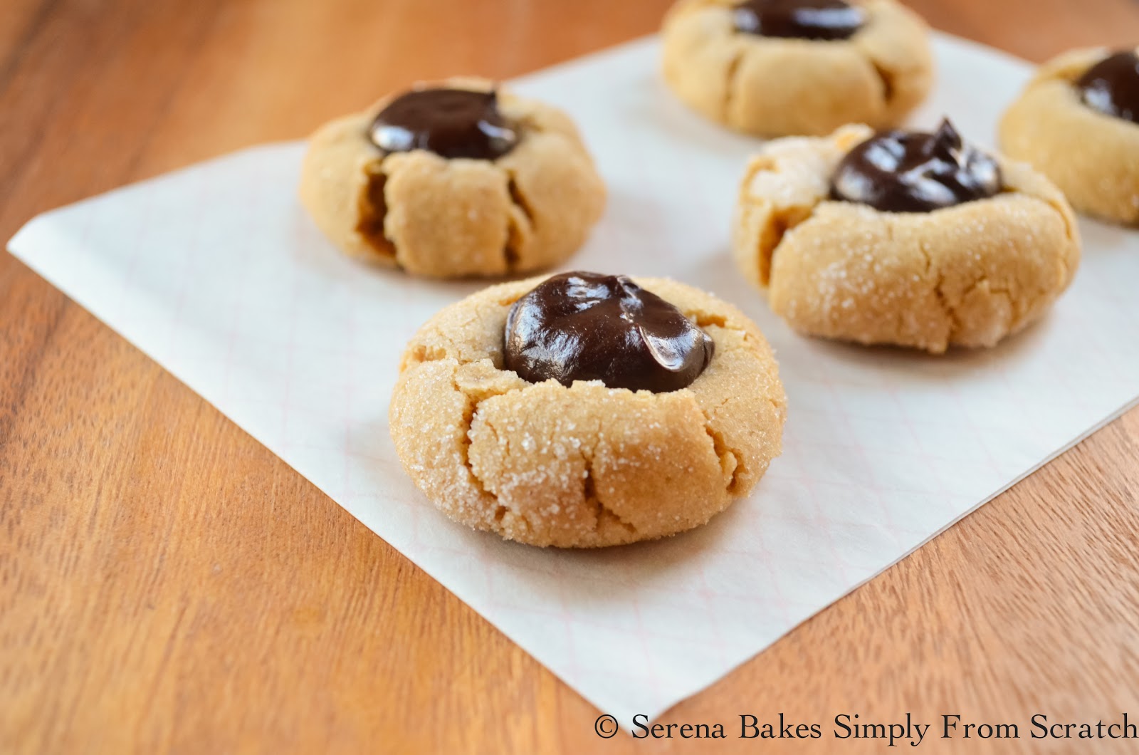 25 Last Minute Christmas Cookie Ideas. Peanut Butter Chocolate Thumbprints.
