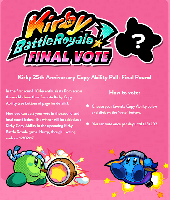 Kirby Battle Royale Final Vote 25th Anniversary Copy Ability poll round 2