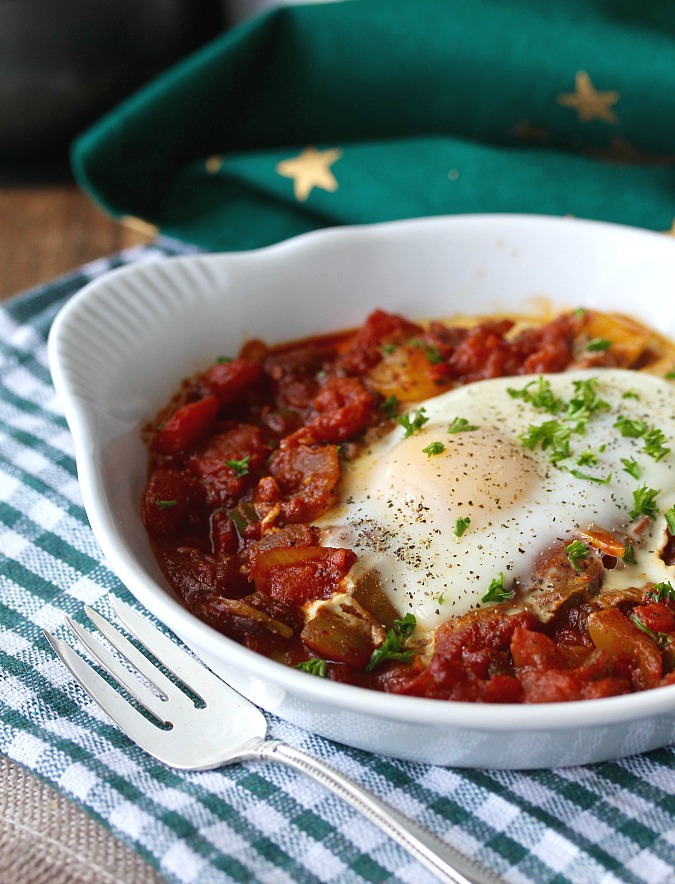 Eggs Poached in Spicy Tomato Sauce