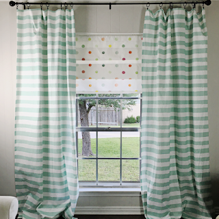 How to Create Faux Roman Shades | Step-by-step photo tutorial on creating faux roman shades...can even be made in the "no-sew" variety!