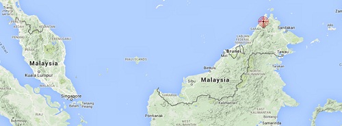 ranau earthquake malaysia epicenter map