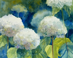 hydrangeas hydrangea watercolor flower painting flowers snow paintings oil janet zeh hills zehoriginalart wall producto vendido por
