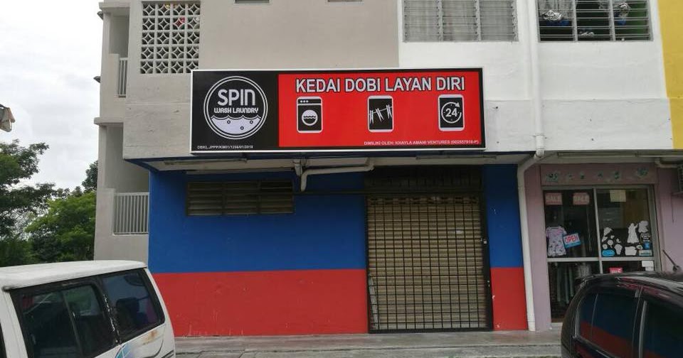 Signboard Murah SIGNBOARD METAL FRAME Kedai Dobi Layan Diri Pantai