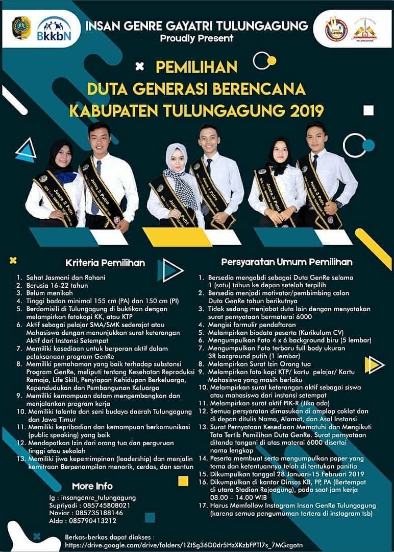 Pemilihan Duta Genre Kabupaten Tulungagung 2019