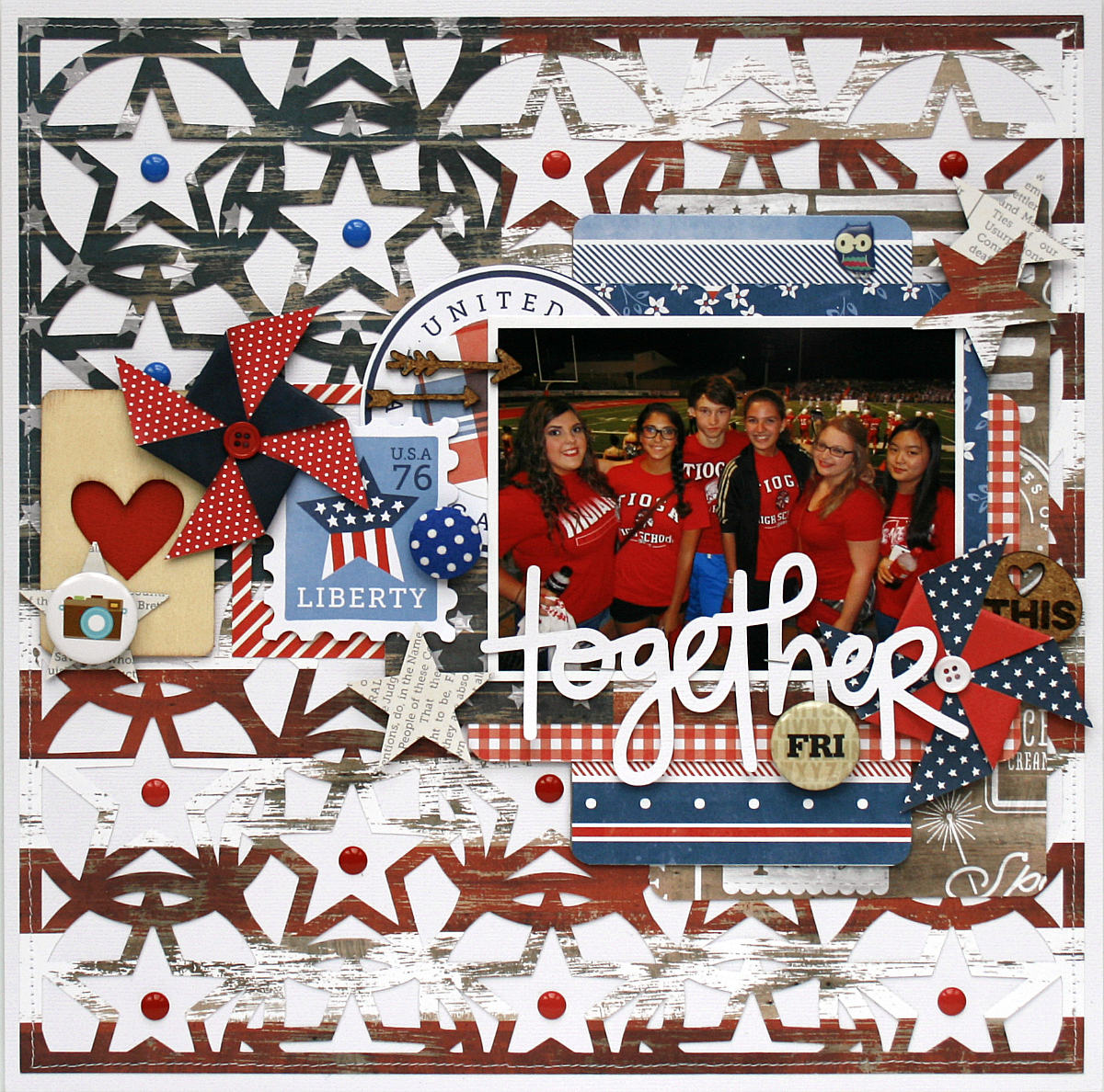 Together Scrapbook Page by Monique Liedtke featuring 17turtles Digital Cut Files Star Power and Grateful Fall