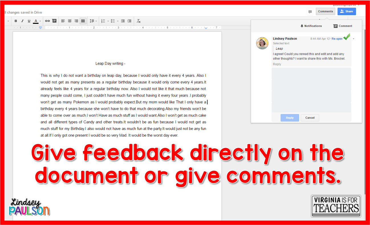 Three reasons to use Google Docs now Virginia is for Teachers