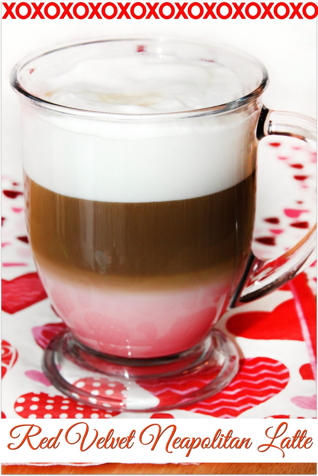 For the Love of Food Red Velvet Neapolitan Latte