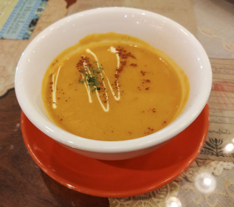 Pumpkin soup at Café Mary Grace