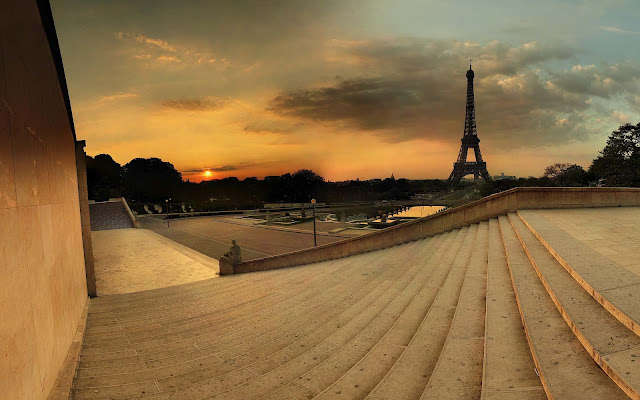 Foto Eiffeltoren in Parijs in de verte