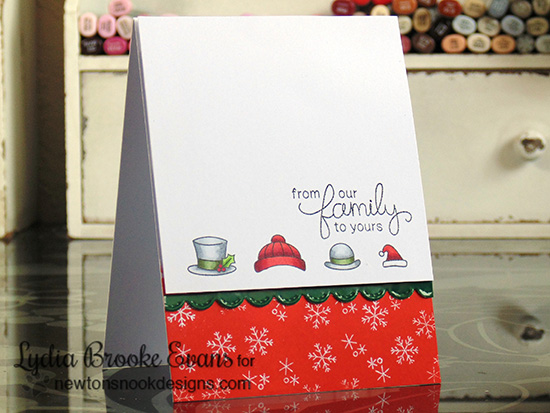 Holiday Hats Christmas card by Lydia Brooke for Newton's Nook Designs - Flaky Family Snowman Stamp Set