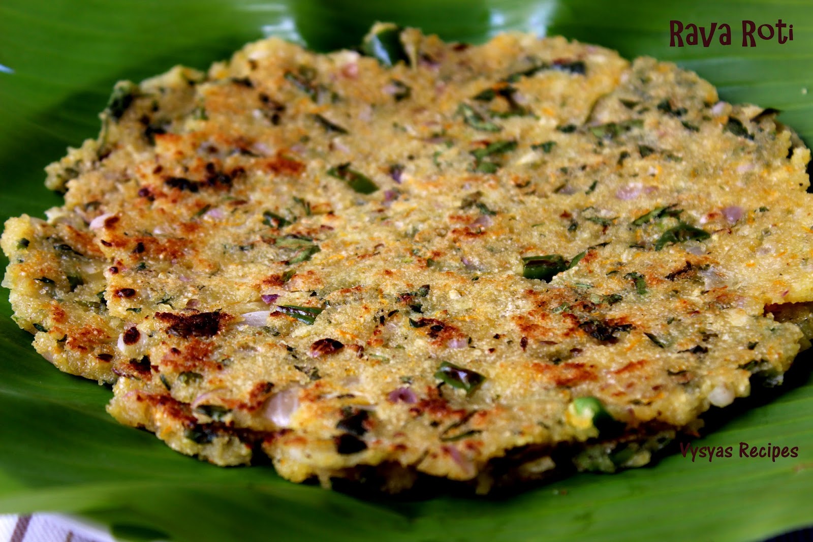 Vysya's Delicious Recipes: Rava Roti - (karnataka style) - Sooji Roti