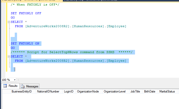 SP_DESCRIBE_FIRST_RESULT_SET to view result set metadata - Data to ...