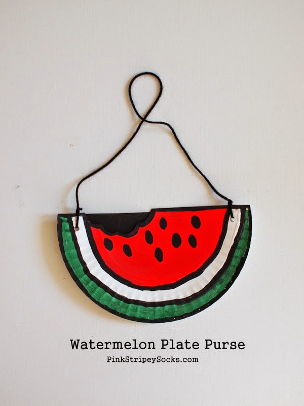 Watermelon Paper Plate Purse Kids' Craft