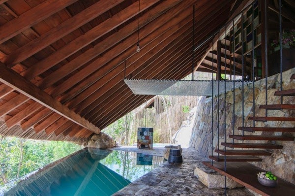 Spa resort “The Tent” is built on a steep slope