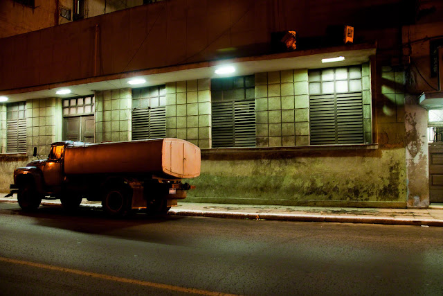 A fuel truck parked along Avenida 3 in Havana Cuba by Marlon Krieger