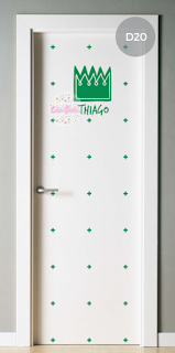 vinilo decorativo puerta infantil corona coronita principe rey