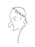 Caricatura de Istadicio Rufus aparecida en uno de los muro de la Villa de los Misterios en Pompeya