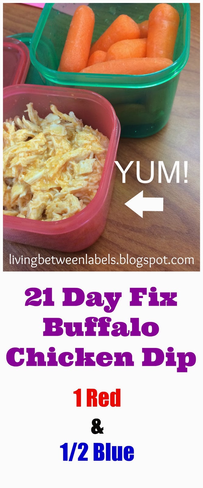 Living Between Labels 21 Day Fix Buffalo Chicken Dip