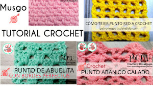 4 Puntadas a Crochet explicadas paso a paso