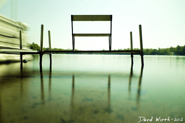 bench on the dock, cottage, lake shore, smooth glass water, nd filter, make, how to