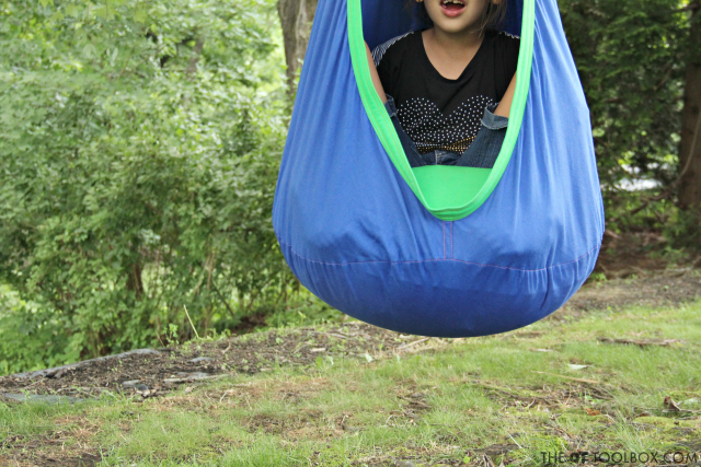 Use a sensory swing to help kids calm down and organize sensory input for improved self-regulation with an outdoor sensory swing. Use a sensory swing to help kids calm down and organize sensory input for improved self-regulation with an outdoor sensory swing.